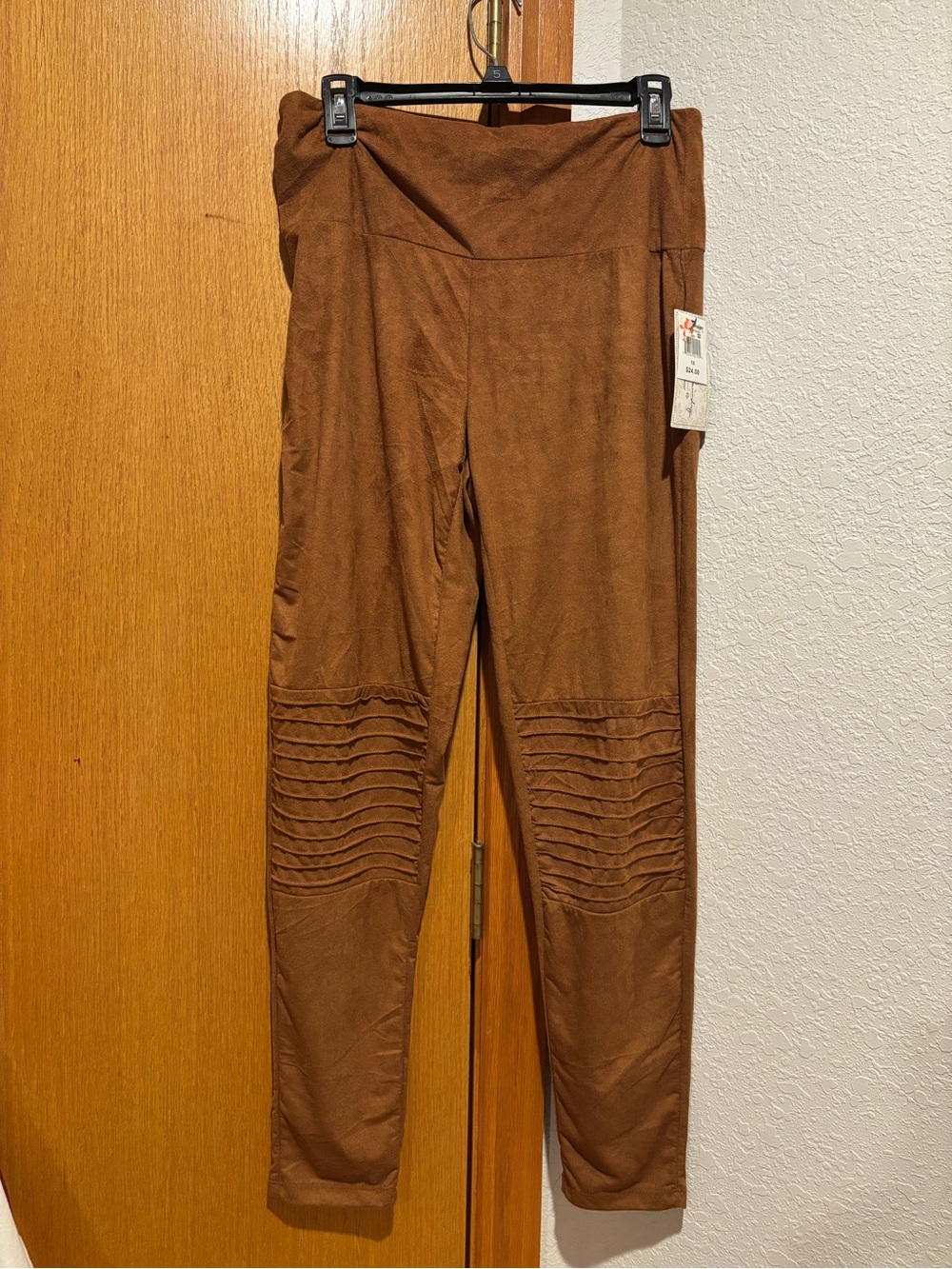 Women's Brown Suede Leggings Pants